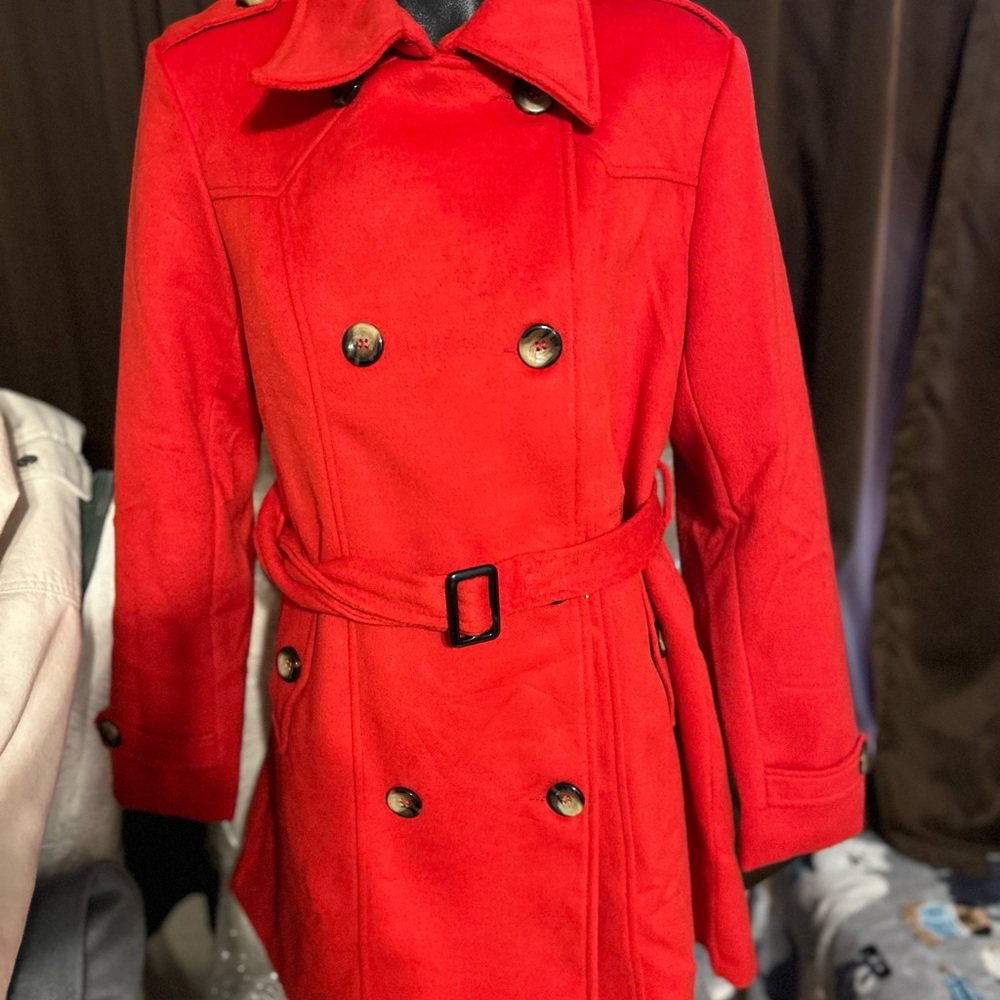 Beautiful women’s red pea coat size XL